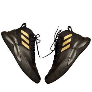 Adidas Ownthegame Matte Black & Gold Basketball Athletic Shoes Sneakers Men's 10